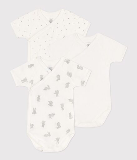 Rompers Overslag KM Rabbit 6M Set 3 Petit Bateau