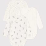 Rompers Overslag LM Rabbit 3M Set 3 Petit Bateau