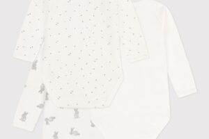 Rompers Overslag LM Rabbit 3M Set 3 Petit Bateau
