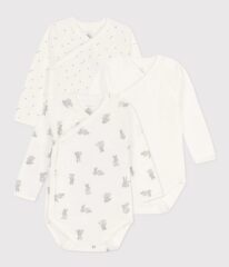Rompers Overslag LM Rabbit 3M Set 3 Petit Bateau