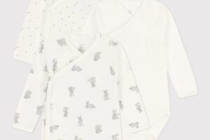 Rompers Overslag LM Rabbit 3M Set 3 Petit Bateau