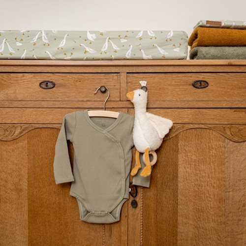 Romper Overslag Rib Olive Lange Mouw Maat 62/68 Little Dutch
