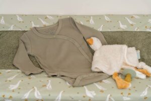 Romper Overslag Rib Olive Lange Mouw Maat 62/68 Little Dutch