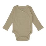 Romper Overslag Rib Olive Lange Mouw Maat 62/68 Little Dutch