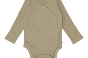 Romper Overslag Rib Olive Lange Mouw Maat 62/68 Little Dutch