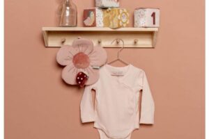 Romper Overslag Rib Pink Lange Mouw Maat 50/56 Little Dutch