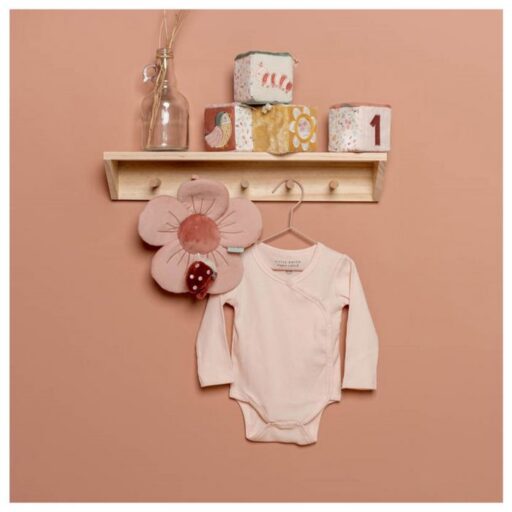 Romper Overslag Rib Pink Lange Mouw Maat 50/56 Little Dutch