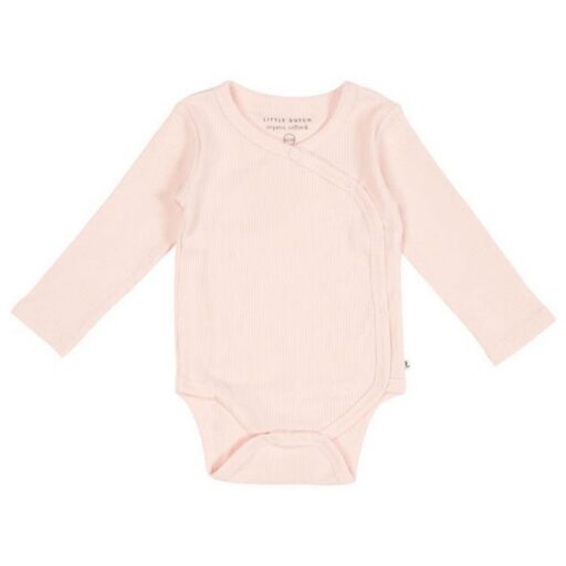 Romper Overslag Rib Pink Lange Mouw Maat 50/56 Little Dutch