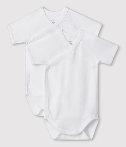 Rompers Overslag KM Wit 1M Petit Bateau