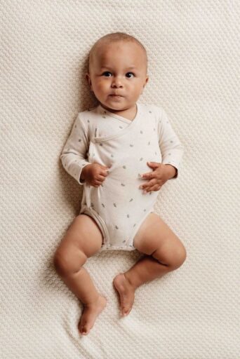 Romper Overslag Green Leaves Maat 62 Little Dutch