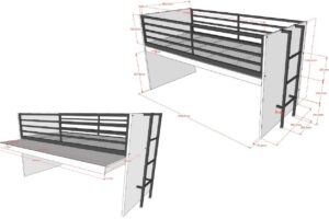 HALFHOOGSLAPER 90 X 200 MET UITTREKBUREAU SAM WIT