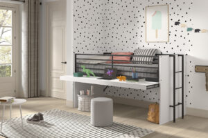 HALFHOOGSLAPER 90 X 200 MET UITTREKBUREAU SAM WIT