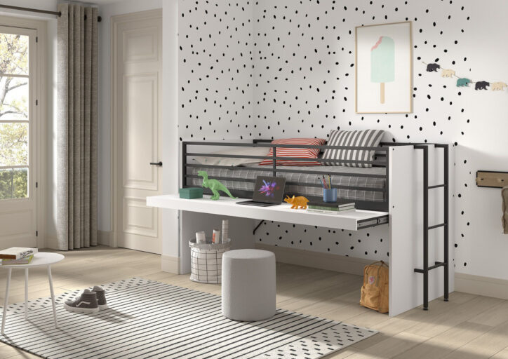 HALFHOOGSLAPER 90 X 200 MET UITTREKBUREAU SAM WIT