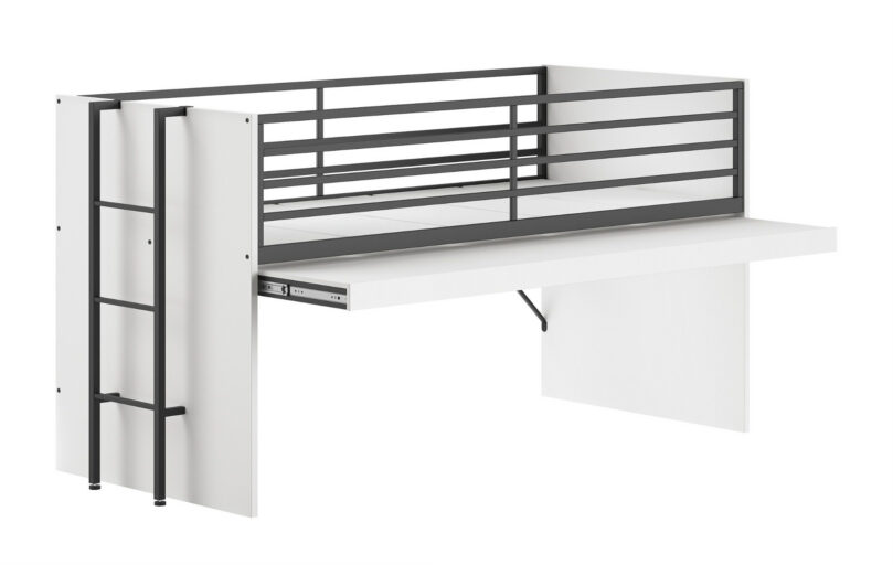 HALFHOOGSLAPER 90 X 200 MET UITTREKBUREAU SAM WIT