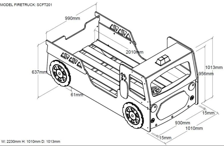 BRANDWEERAUTO BED 90 X 200 VIPACK