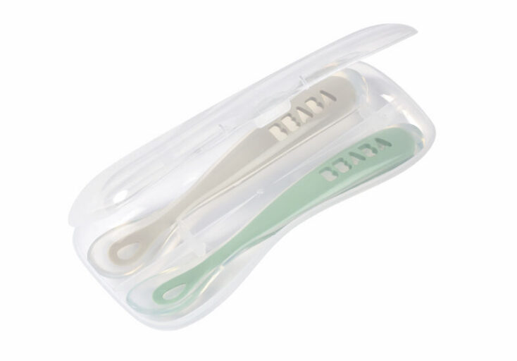 Set Babylepels Siliconen Grijs en Groen Béaba