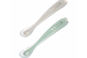 Set Babylepels Siliconen Grijs en Groen Béaba