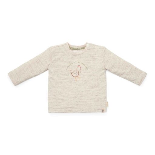T-shirt Offwhite Lange Mouw Maat 74 Little Dutch