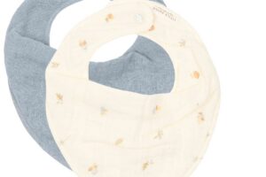 Slab Bandana Muslin Forest Treasures/Denim Blue Set 2 Little Dutch