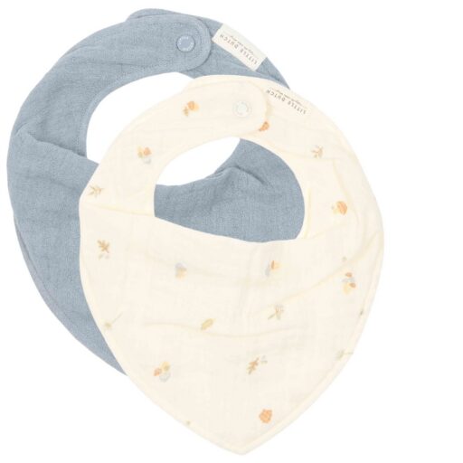 Slab Bandana Muslin Forest Treasures/Denim Blue Set 2 Little Dutch