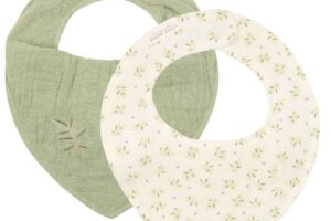Slab Bandana Muslin Blueberry Leaves/Sage Set 2 Little Dutch