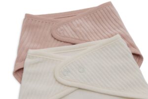 Slabbetjes Bandana Velvet Rib Wild Rose/Ivory Set 2 Jollein