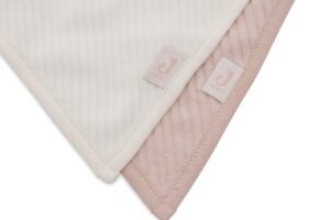 Slabbetjes Bandana Velvet Rib Wild Rose/Ivory Set 2 Jollein