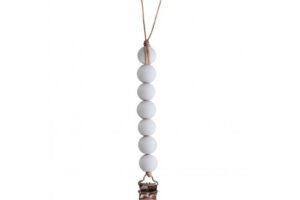 Fopspeenketting Halo White Mushie