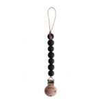 Fopspeenketting Halo Black Mushie