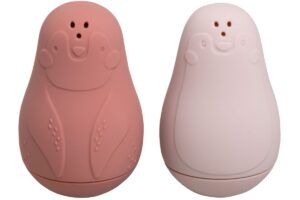 Spuitfiguur Pinguïn Stone Red en Oud Roze Set 2 Baby’s Only