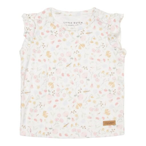 T-shirt Flowers & Butterflies Korte Mouw Maat 68 Little Dutch
