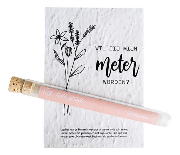 Wenskaart In Tube Let Love Grow Meter Minimou