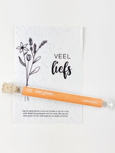 Wenskaart In Tube Let Love Grow Veel Liefs Minimou