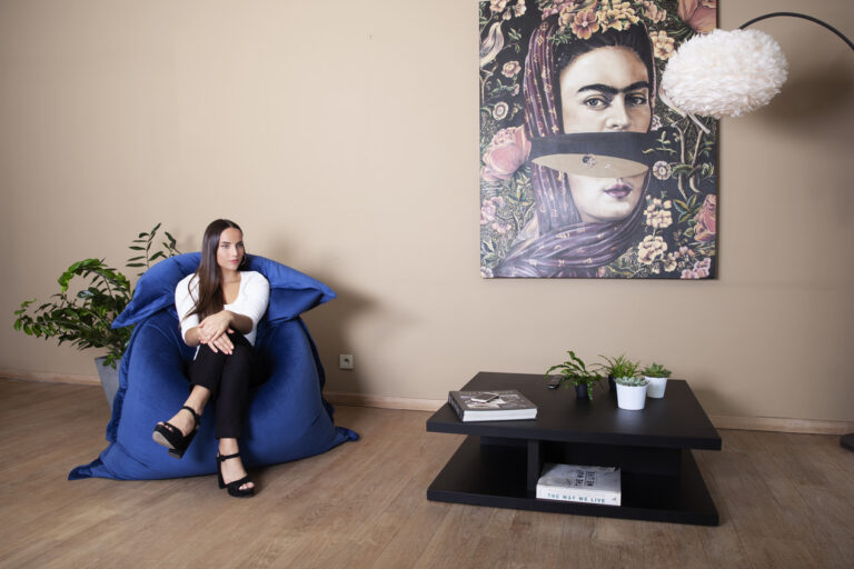 Zitzak Beanbag Velvet Blauw Sit On It