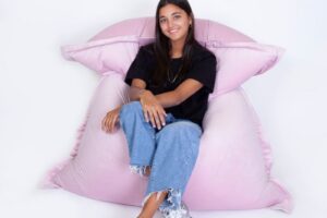 Zitzak Beanbag Velvet Pink Sit On It