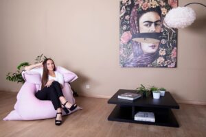 Zitzak Beanbag Velvet Pink Sit On It