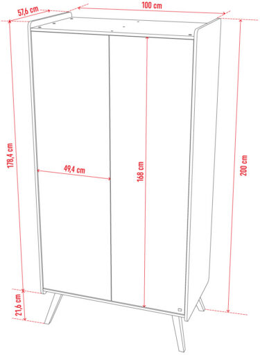 KLEERKAST 2-DEURS VINTAGE OAK VOX