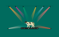 Wenskaart Luckies Koe Partymooood Leuke Kaartjes