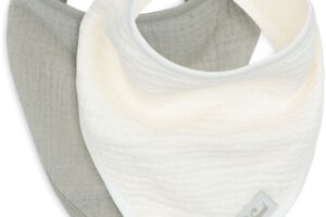 Slabbetjes Bandana Hydrofiel Olive Green/Oatmeal Set 2 Jollein